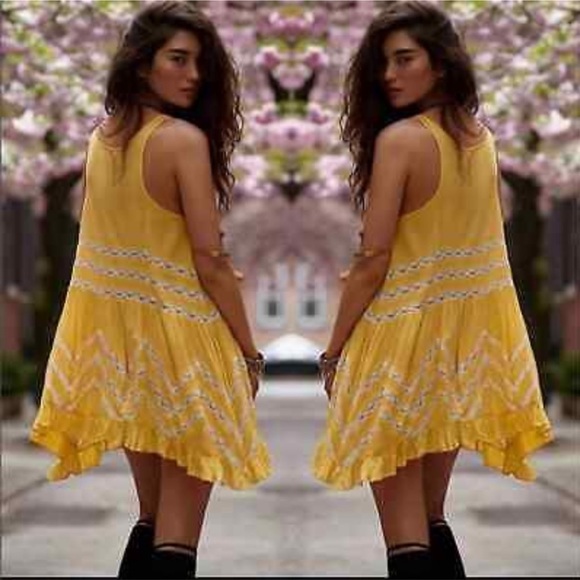 Free People Intimately | Voile And Lace Trapeze Slip Mini Dress | XS - Picture 10 of 12